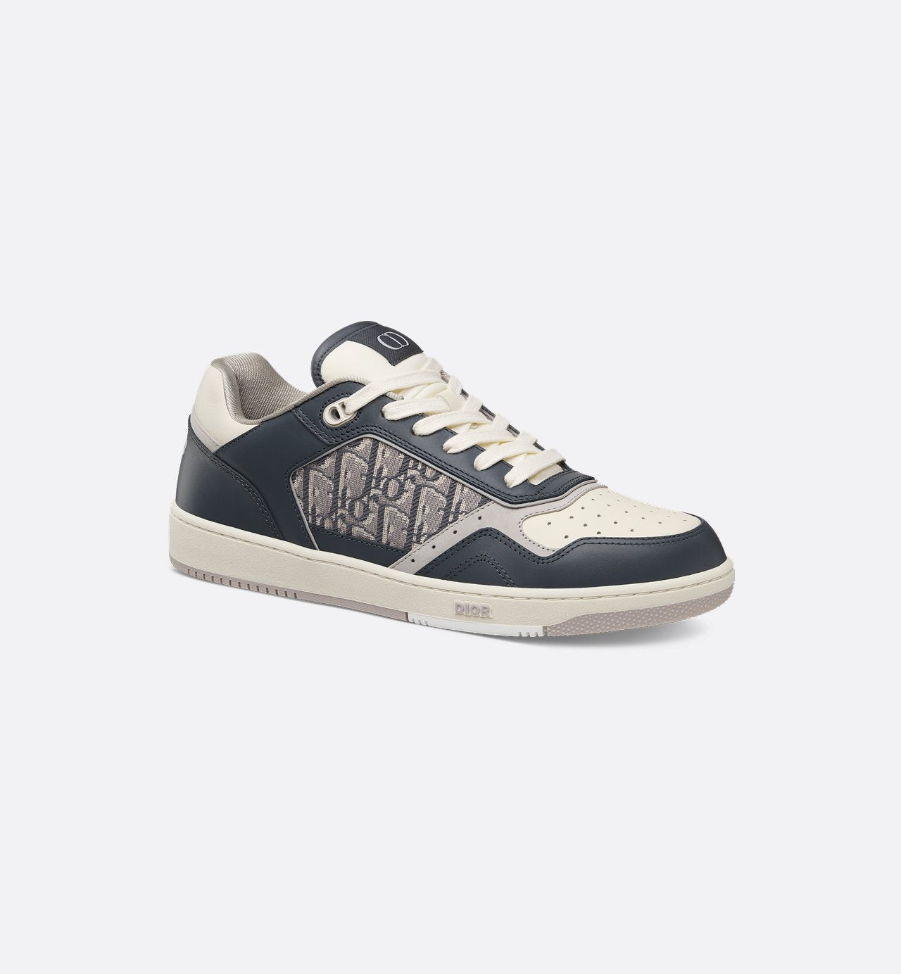 B27 Low-Top Sneaker Deep Gray And Cream Smooth Calfskin With Deep Gray Dior Oblique Jacquard