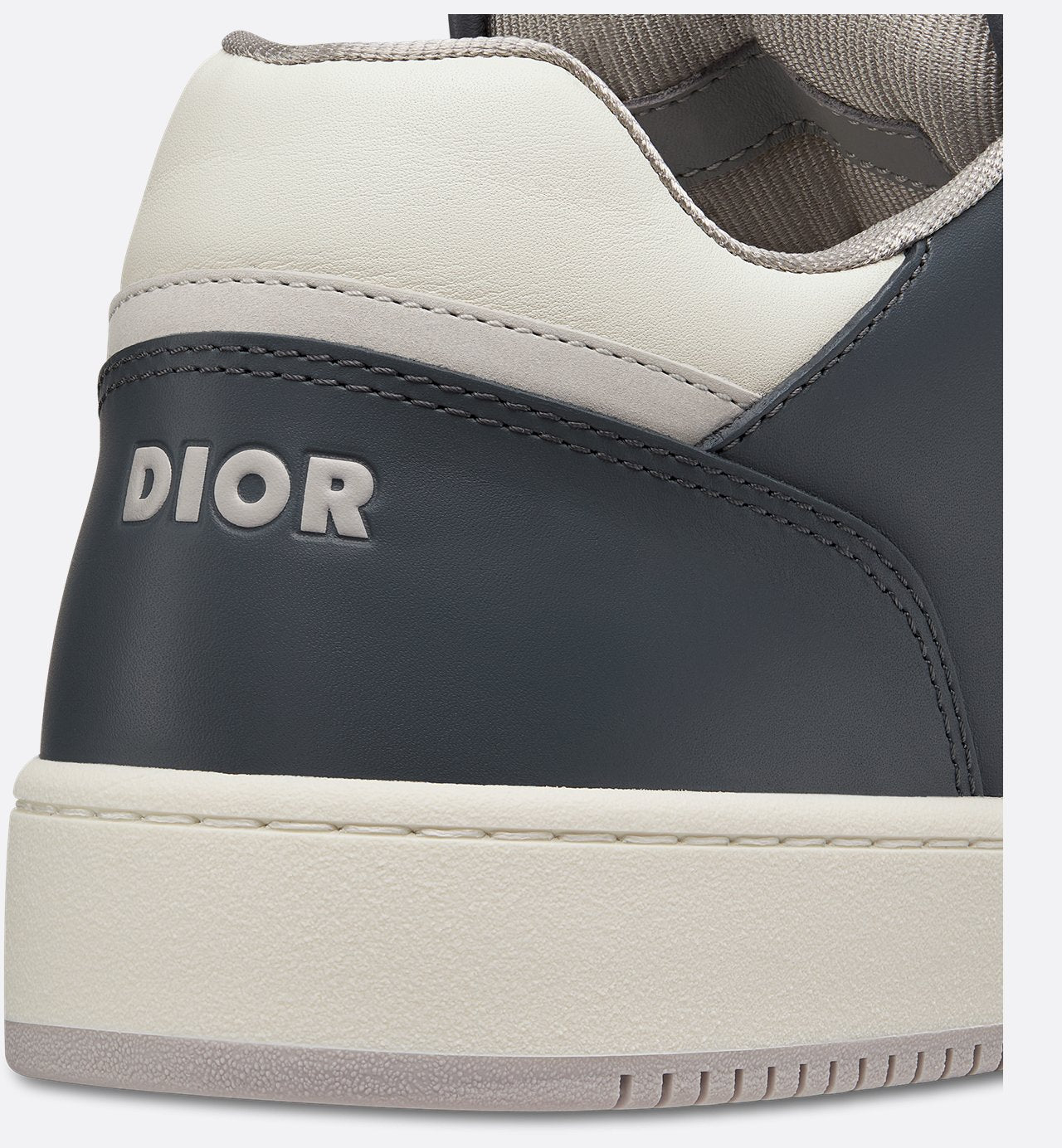 B27 Low-Top Sneaker Deep Gray And Cream Smooth Calfskin With Deep Gray Dior Oblique Jacquard