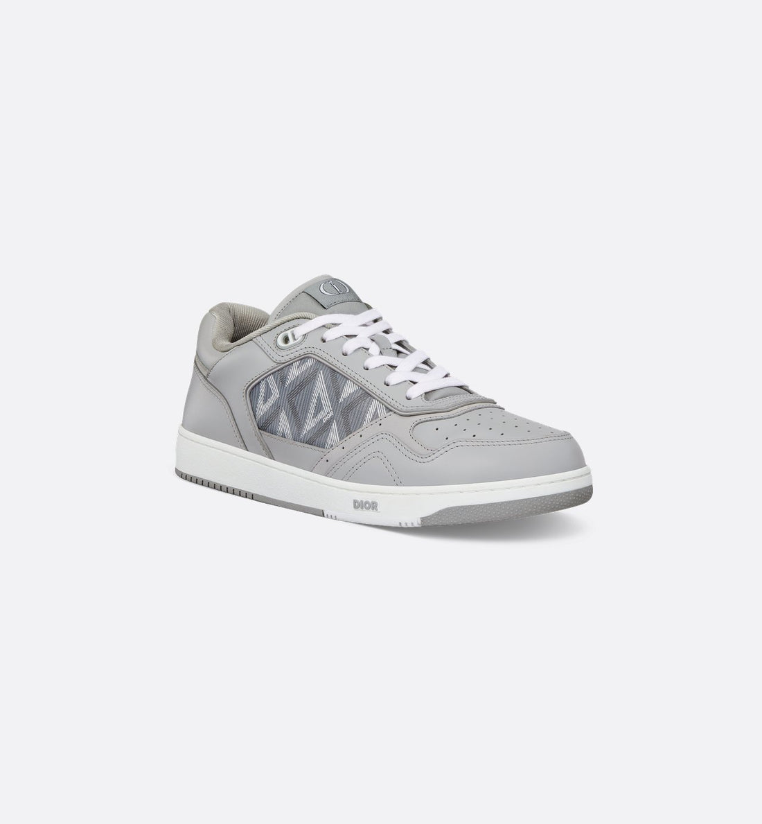 B27 Low-Top Sneaker Dior Gray Smooth Calfskin And Dior Gray Coated Cotton Canvas With Cd Diamond Print