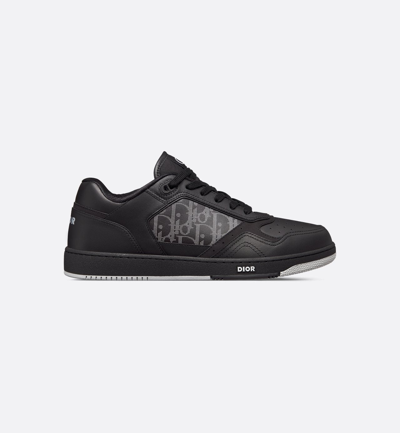 B27 Low-Top Sneaker Black Smooth Calfskin, Black Suede And Black Dior Oblique Galaxy Leather