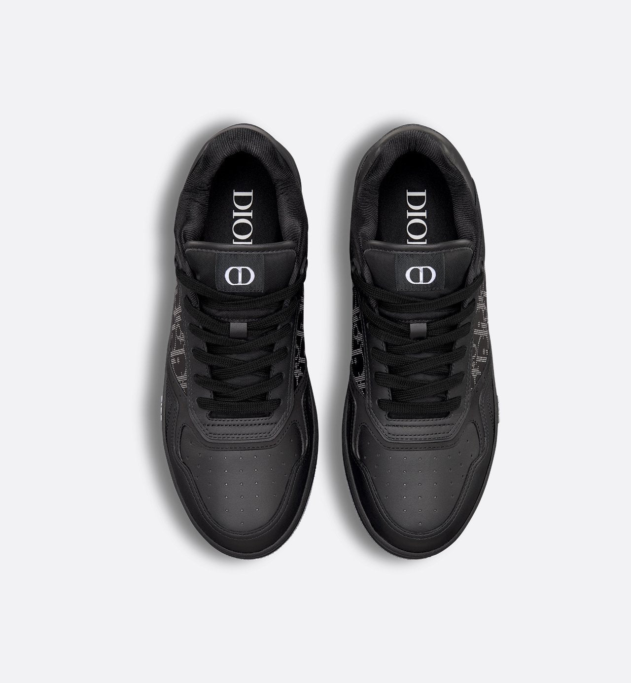 B27 Low-Top Sneaker Black Smooth Calfskin, Black Suede And Black Dior Oblique Galaxy Leather