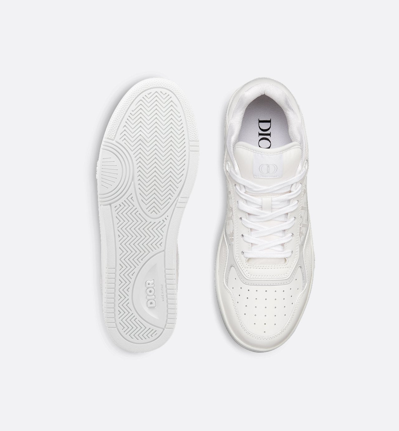 B27 Low-Top Sneaker White Smooth Calfskin And Dior Oblique Galaxy Leather