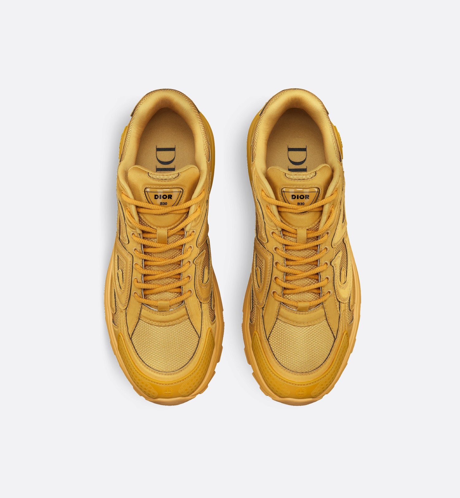 Dior And Stone Island B30 Sneaker – Limited And Numbered Edition Yellow Technical Mesh And Yellow Dyed Cotton