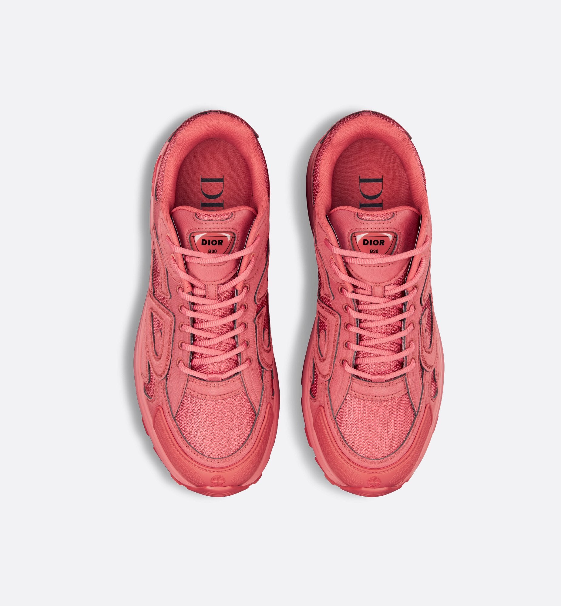 Dior And Stone Island B30 Sneaker – Limited And Numbered Edition Red Technical Mesh And Red Dyed Cotton