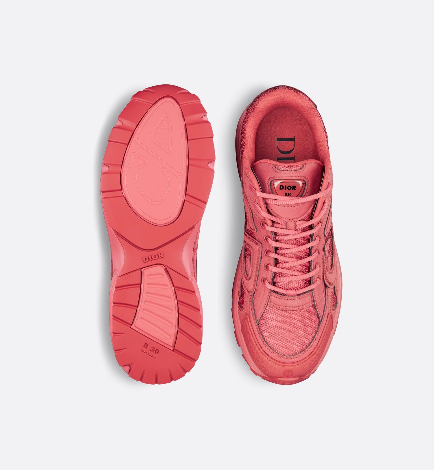 Dior And Stone Island B30 Sneaker – Limited And Numbered Edition Red Technical Mesh And Red Dyed Cotton