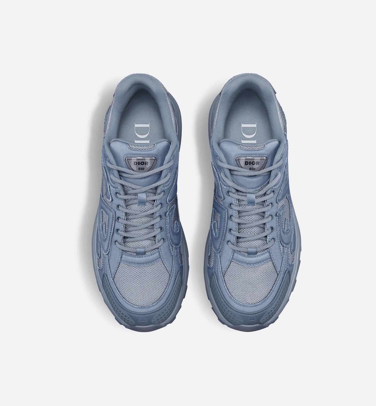 Dior And Stone Island B30 Sneaker – Limited And Numbered Edition Blue Technical Mesh And Blue Dyed Cotton