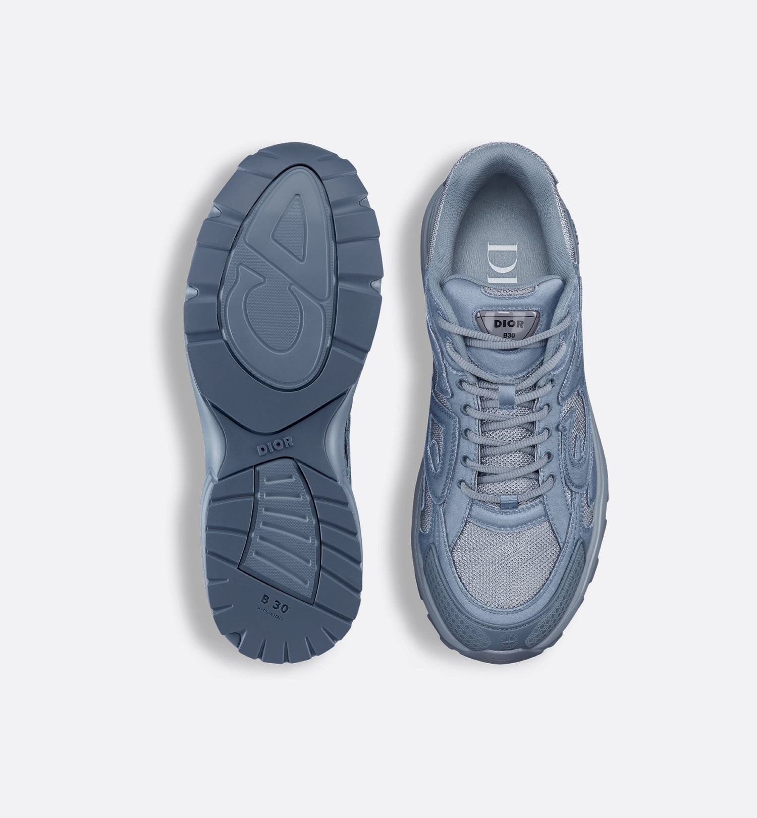 Dior And Stone Island B30 Sneaker – Limited And Numbered Edition Blue Technical Mesh And Blue Dyed Cotton