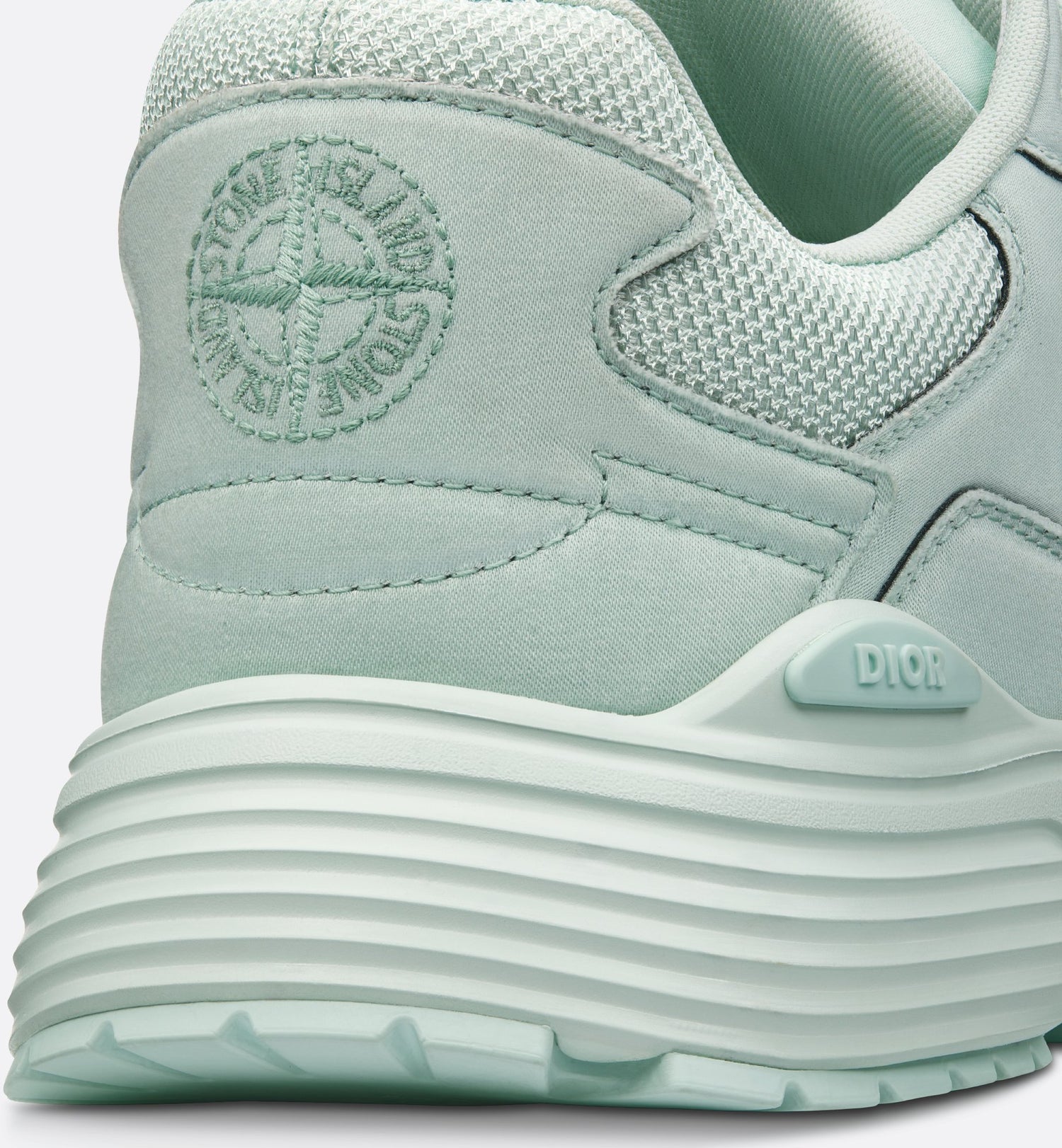 Dior And Stone Island B30 Sneaker – Limited And Numbered Edition Light Green Technical Mesh And Light Green Dyed Cotton