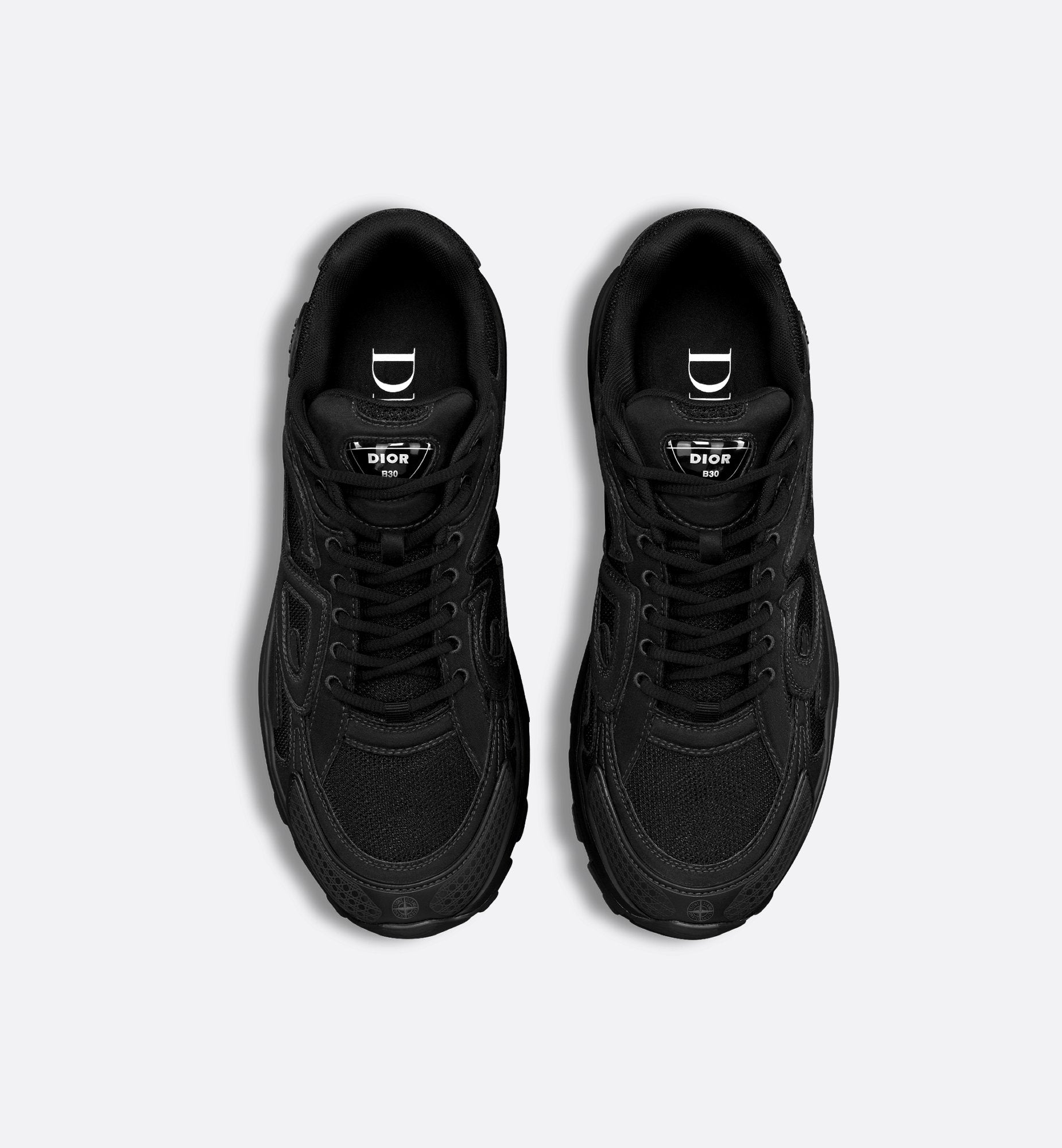 Dior And Stone Island B30 Sneaker – Limited And Numbered Edition Black Technical Mesh And Black Dyed Cotton