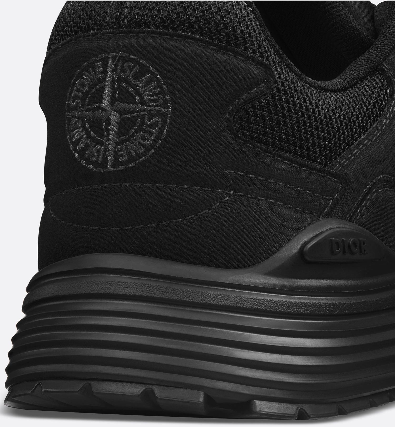 Dior And Stone Island B30 Sneaker – Limited And Numbered Edition Black Technical Mesh And Black Dyed Cotton