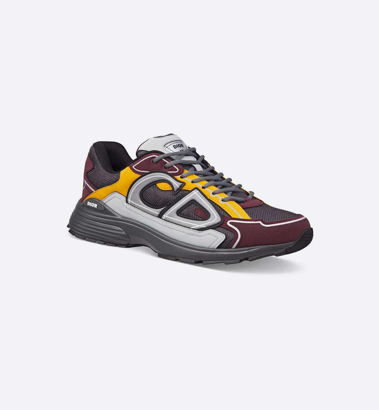 B30 Sneaker Deep Gray Mesh With Burgundy, Yellow And Gray Technical Fabric