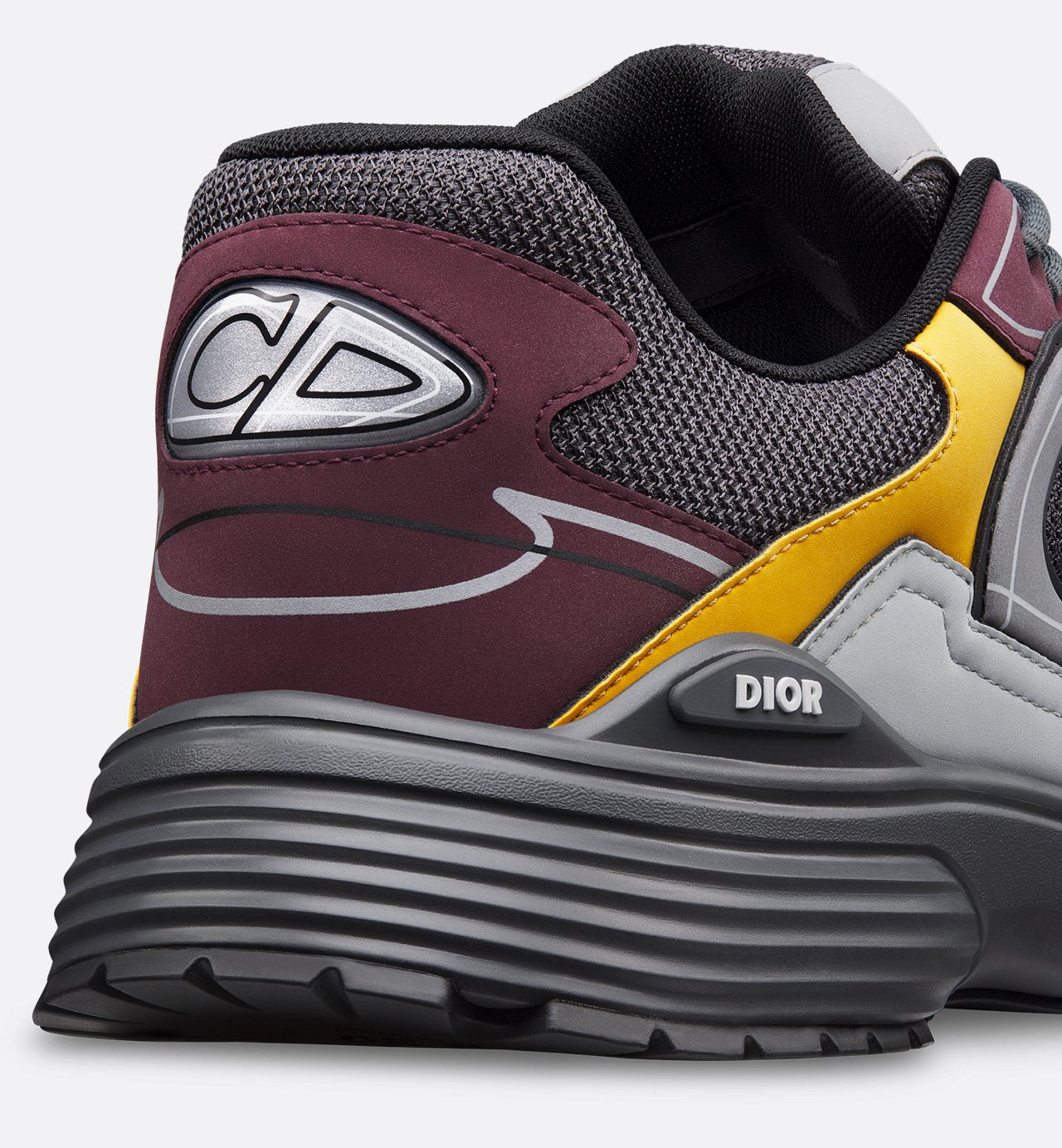 B30 Sneaker Deep Gray Mesh With Burgundy, Yellow And Gray Technical Fabric