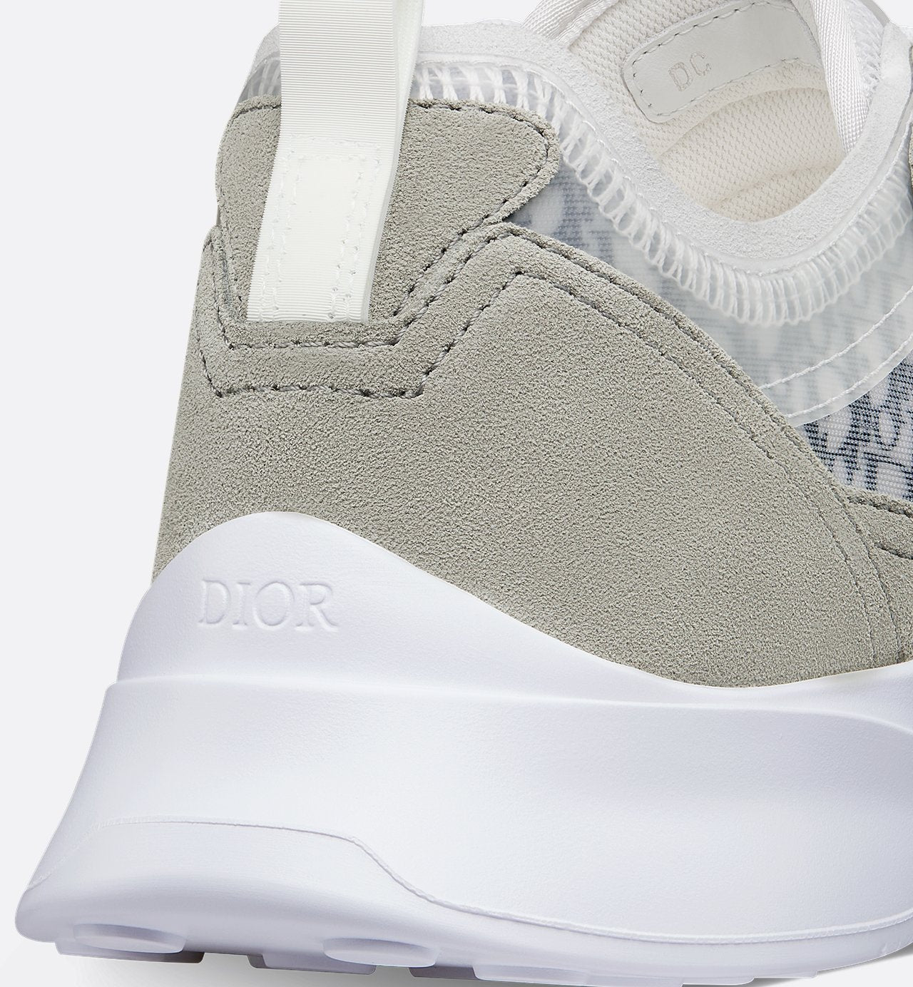 B25 Runner Sneaker Gray Suede And White Technical Mesh With Blue And White Dior Oblique Canvas