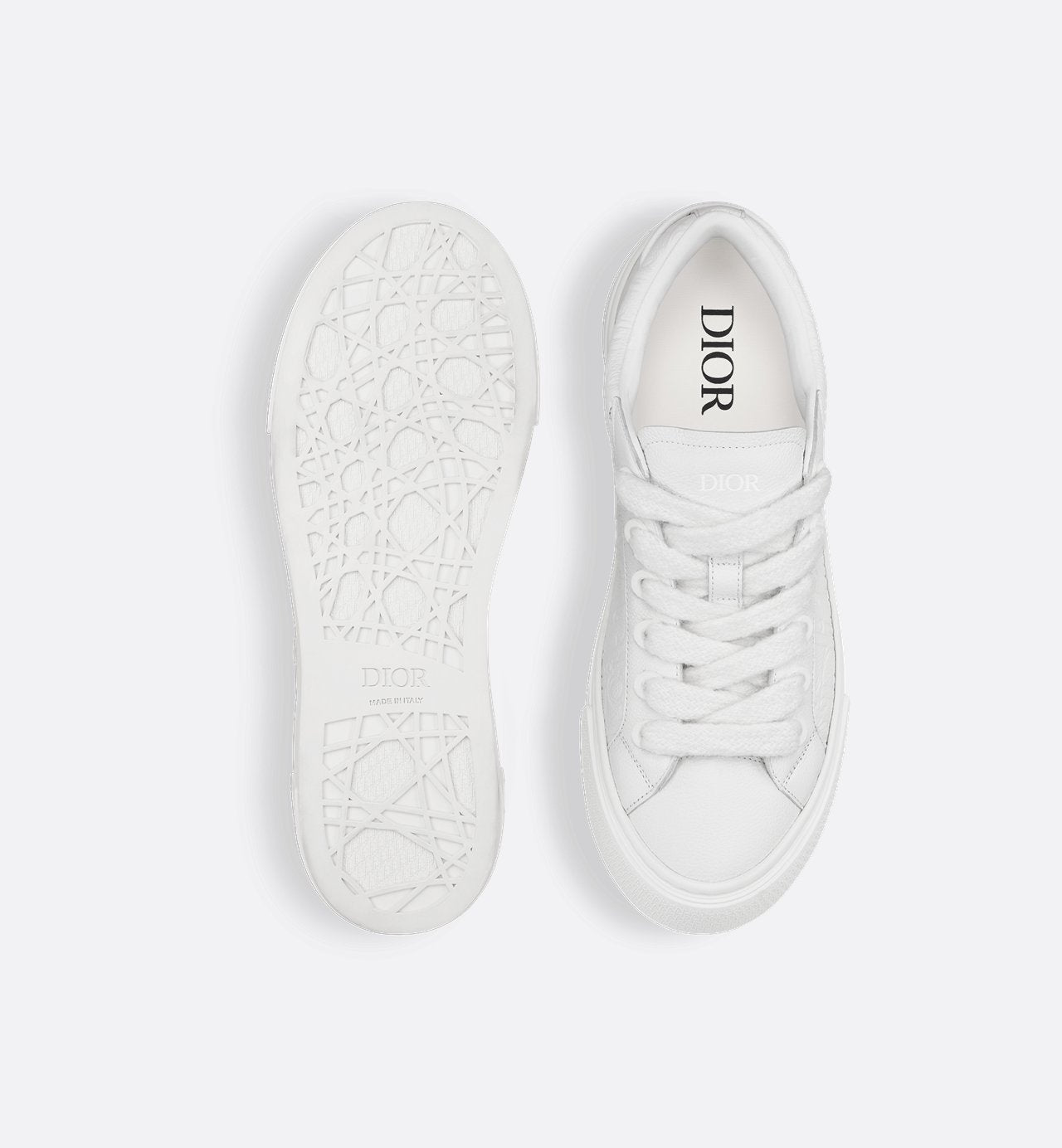 B33 Sneaker White Grained Calfskin And White Dior Gravity Leather