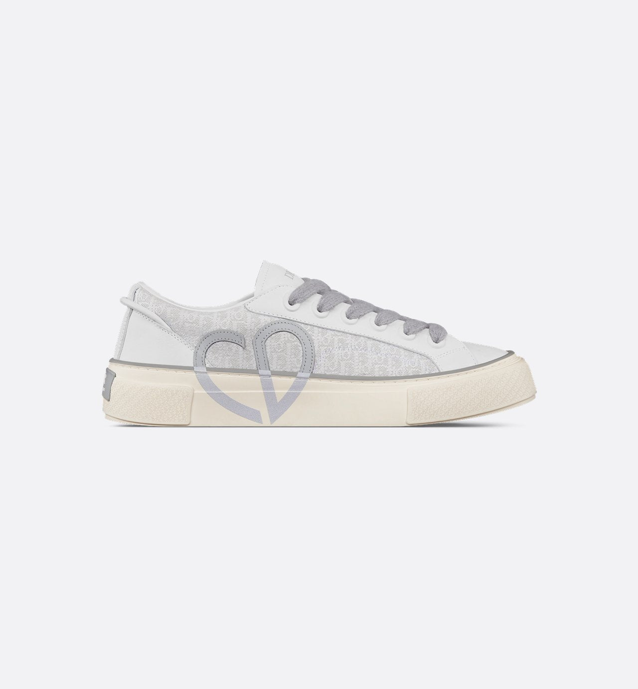 B33 Sneaker Gray Smooth Calfskin And Gray Dior Oblique Jacquard