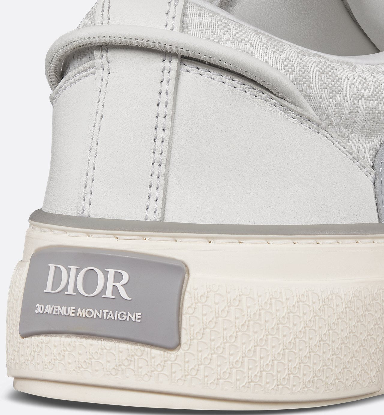 B33 Sneaker Gray Smooth Calfskin And Gray Dior Oblique Jacquard