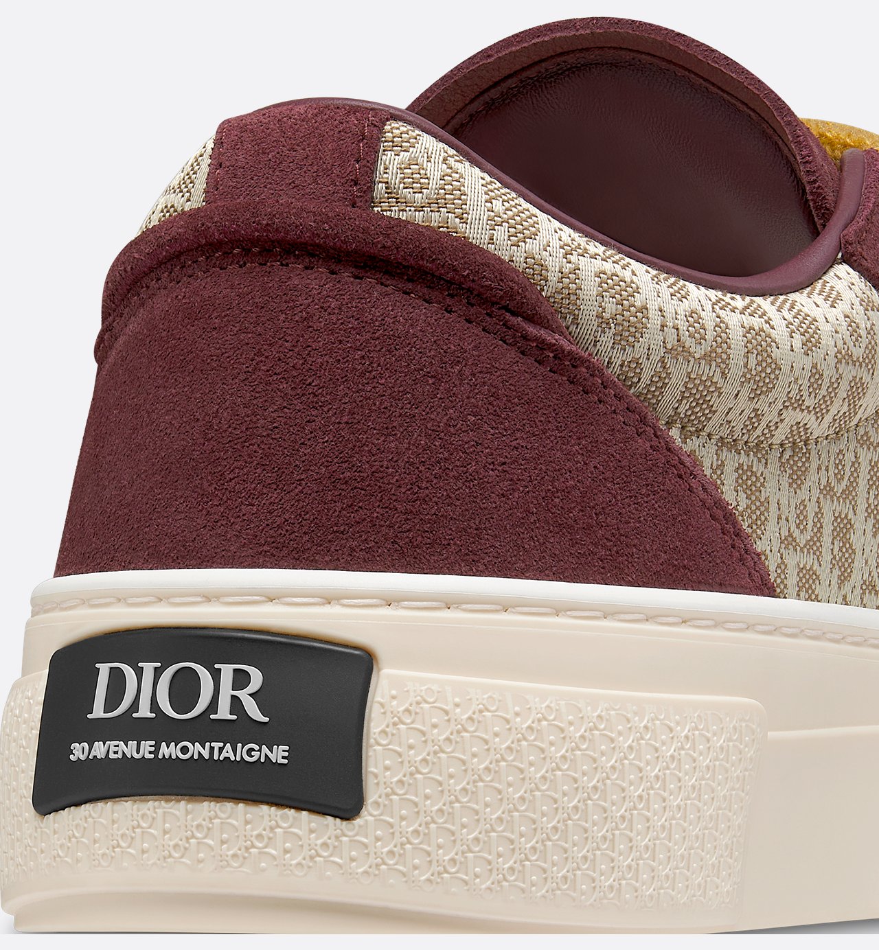 B33 Sneaker Beige Dior Oblique Jacquard And Burgundy Suede