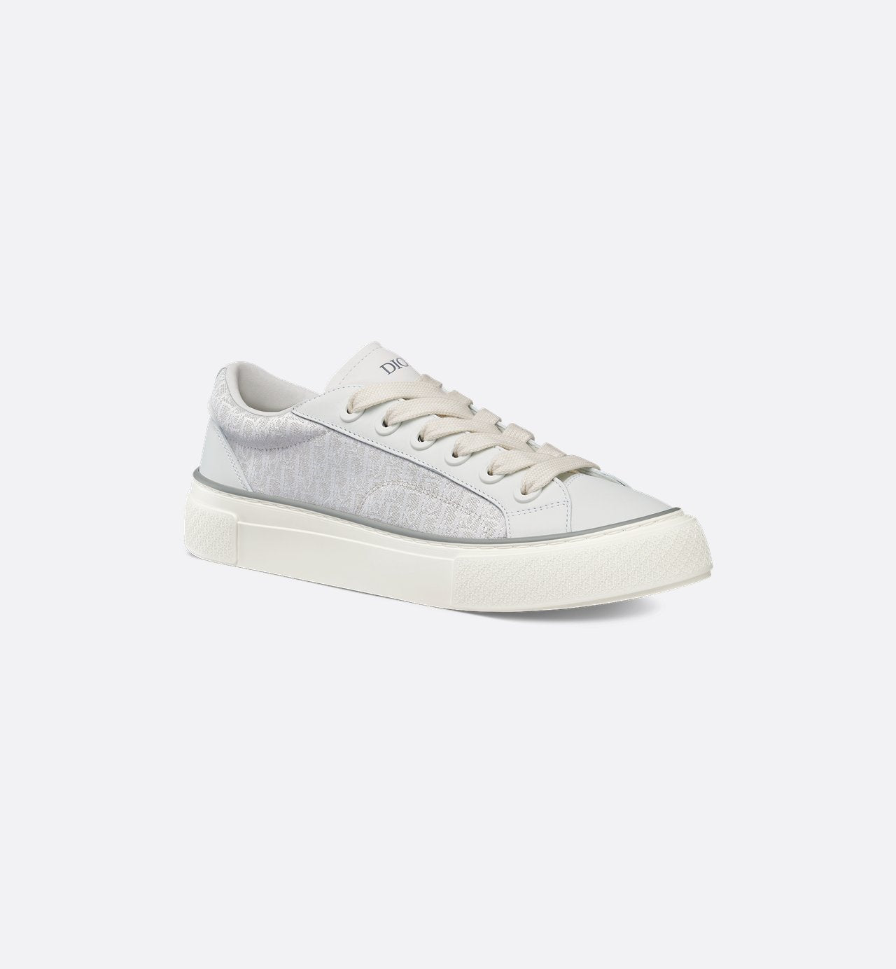 B33 Sneaker White Smooth Calfskin And Dior Oblique Jacquard