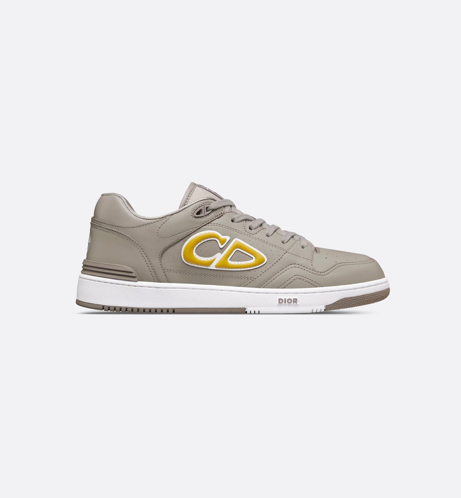 Dior And Stone Island B57 Low-Top Sneaker – Limited And Numbered Edition Gray And Yellow Smooth Calfskin