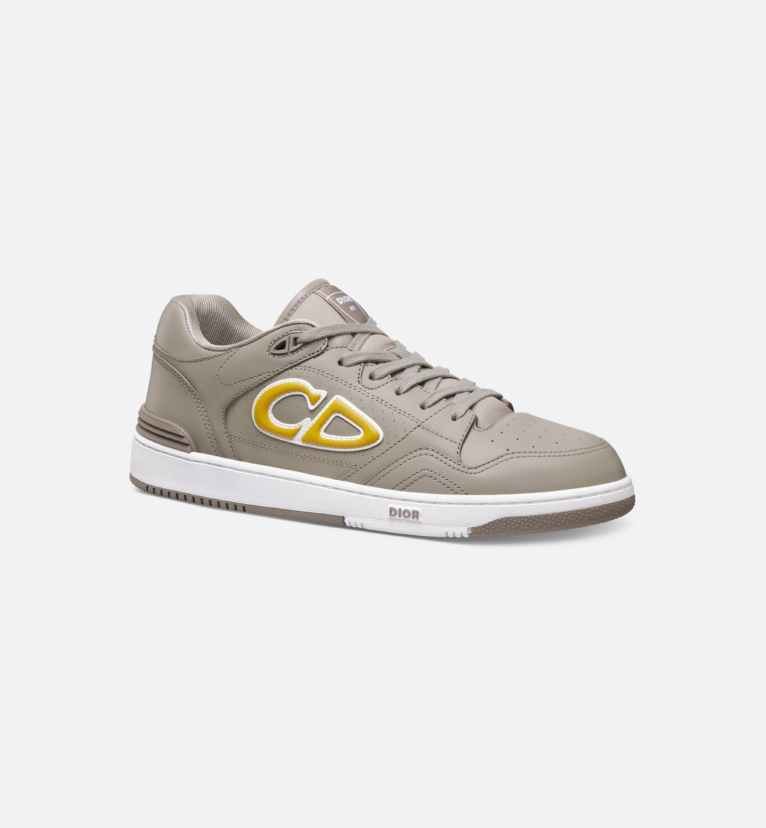 Dior And Stone Island B57 Low-Top Sneaker – Limited And Numbered Edition Gray And Yellow Smooth Calfskin