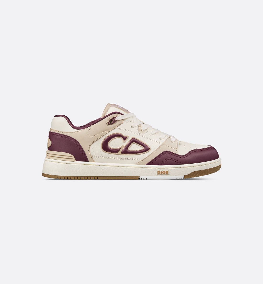 B57 Low-Top Sneaker Burgundy And Cream Smooth Calfskin With Beige Suede