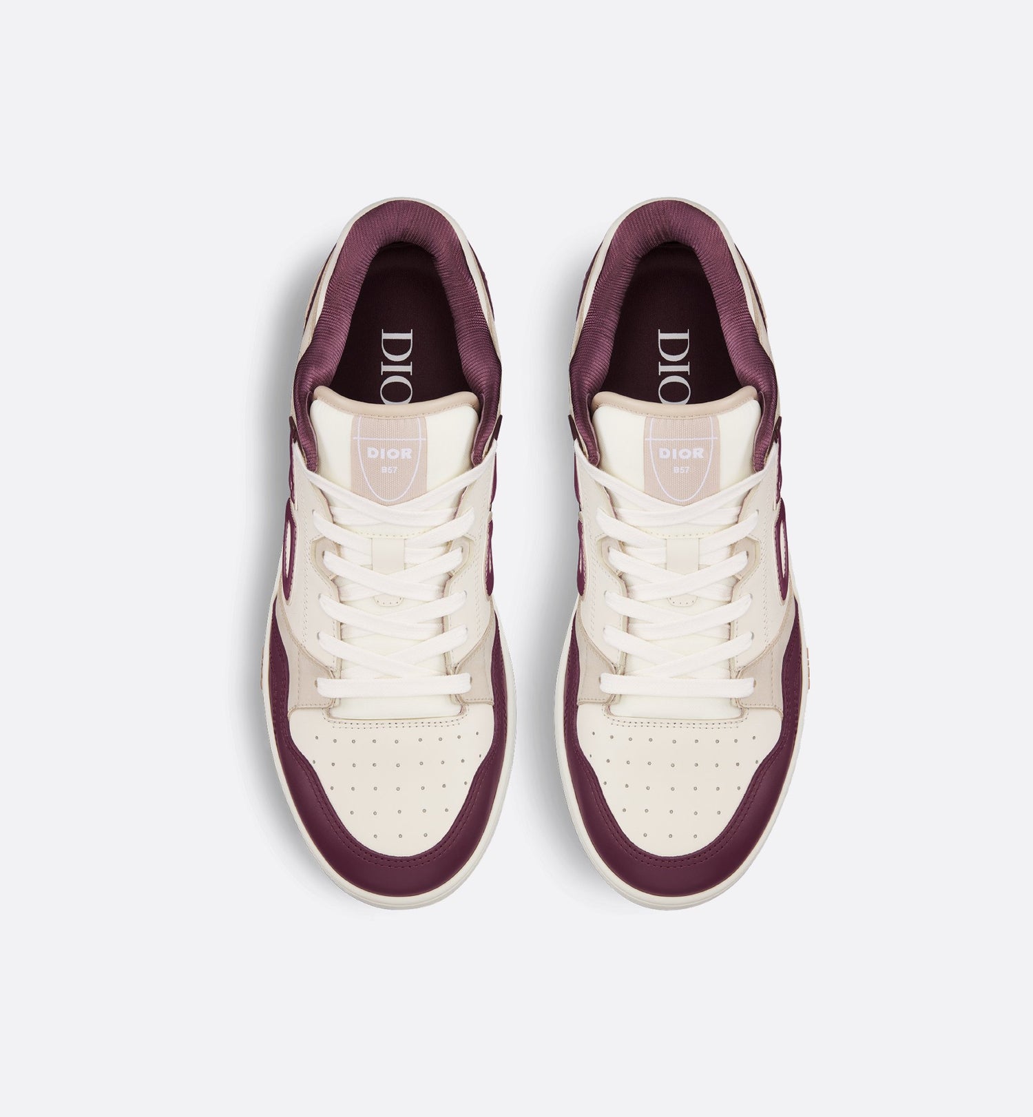 B57 Low-Top Sneaker Burgundy And Cream Smooth Calfskin With Beige Suede