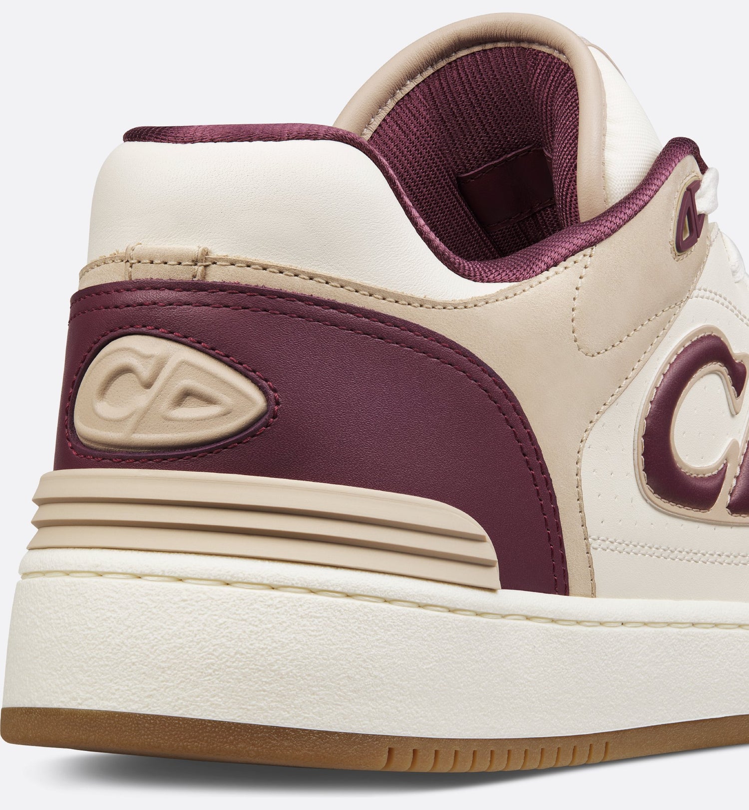 B57 Low-Top Sneaker Burgundy And Cream Smooth Calfskin With Beige Suede