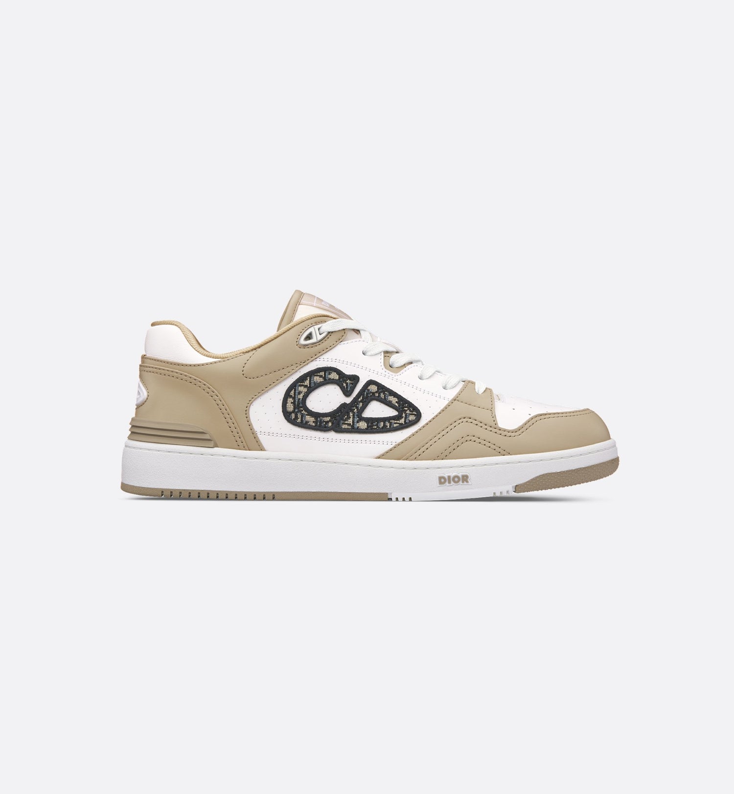 B57 Low-Top Sneaker Beige And White Smooth Calfskin With Beige And Black Dior Oblique Jacquard