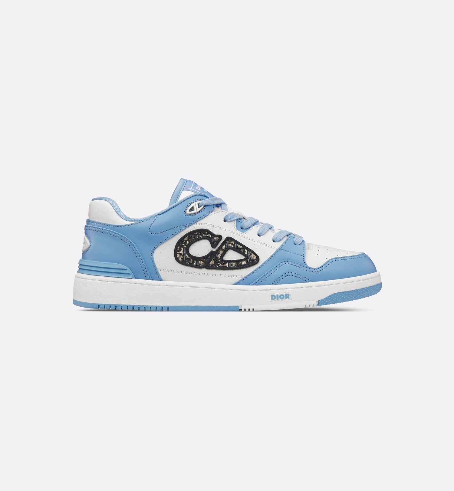 B57 Low-Top Sneaker Light Blue And White Smooth Calfskin With Beige And Black Dior Oblique Jacquard