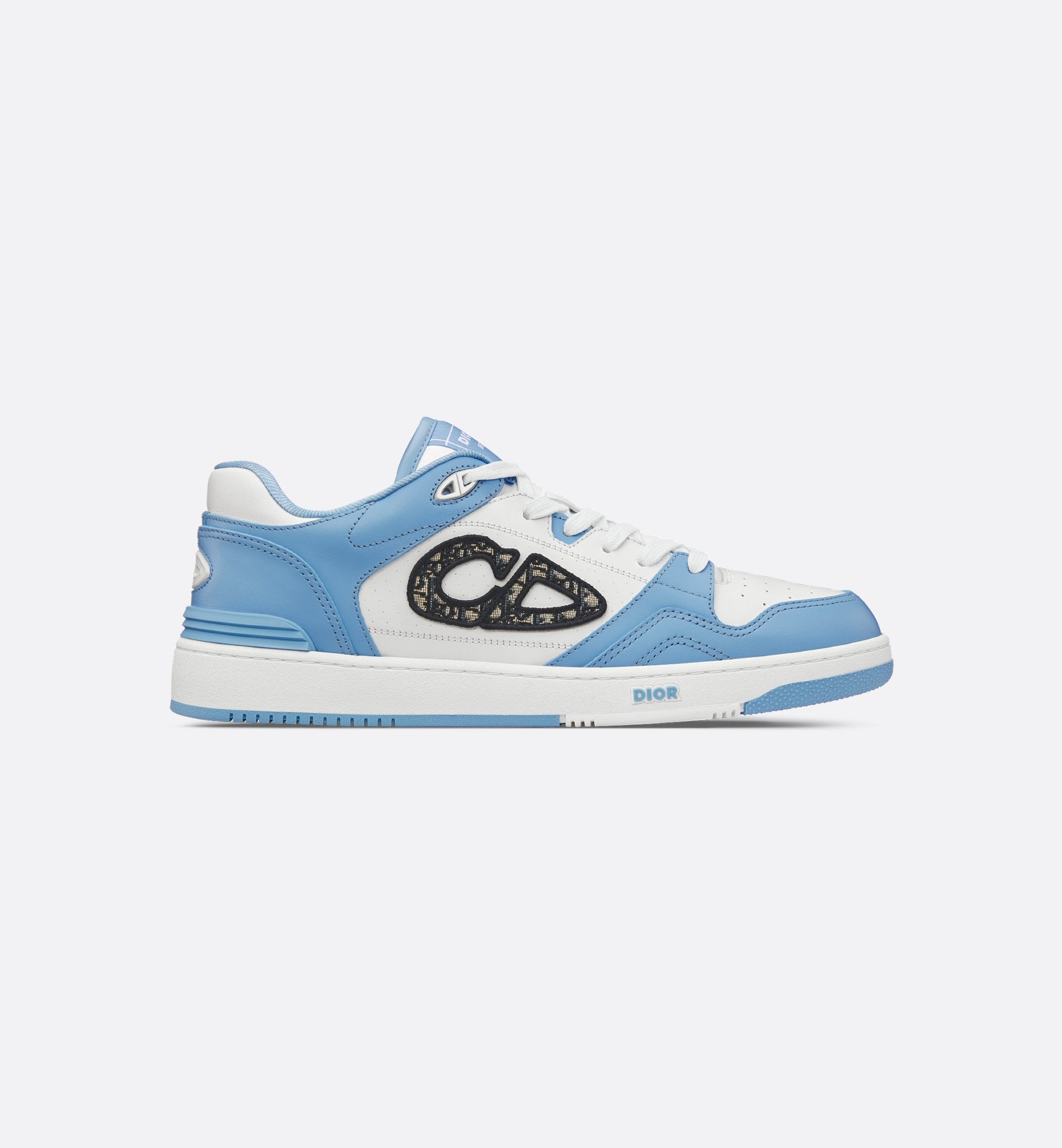 B57 Low-Top Sneaker Light Blue And White Smooth Calfskin With Beige And Black Dior Oblique Jacquard