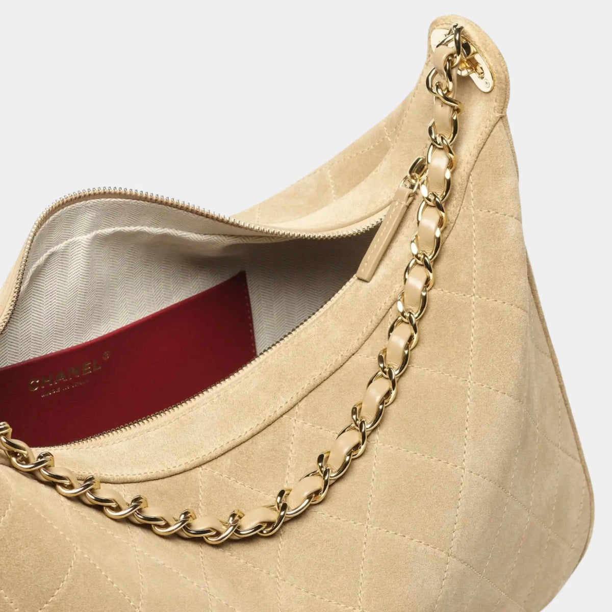 Large hobo Bag Calf &amp; gold-plated metal