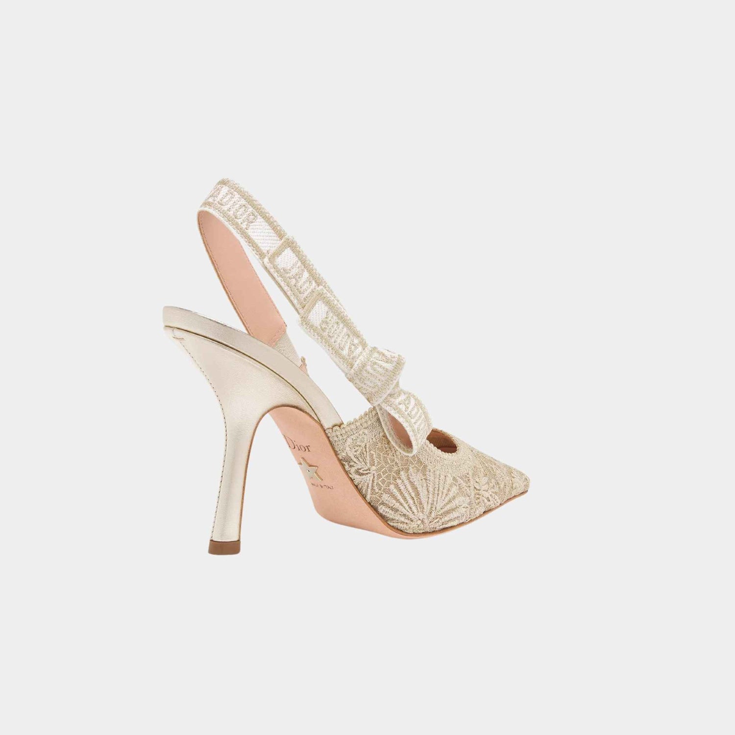 Dior JAdior Slingback Pump Transparent Mesh Gold Tone