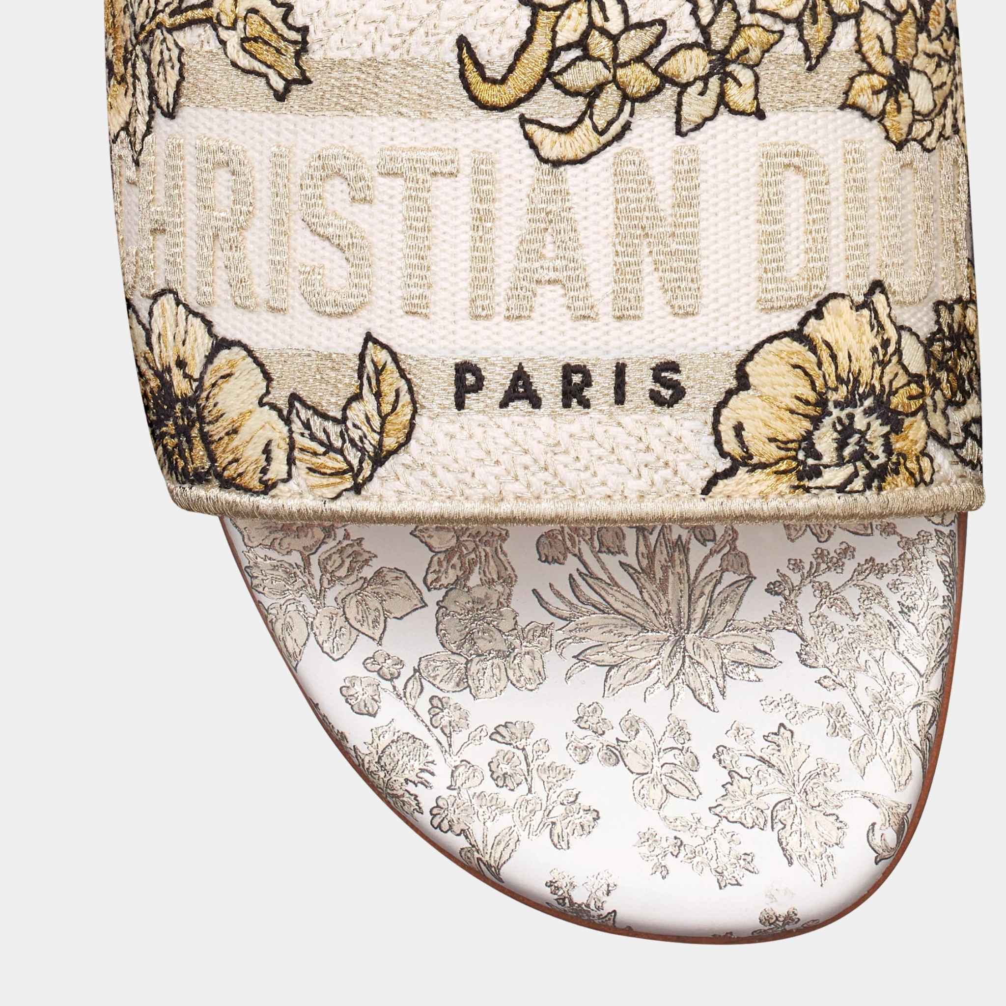 Dior Dway Slide Cotton Embroidered with Metallic Thread