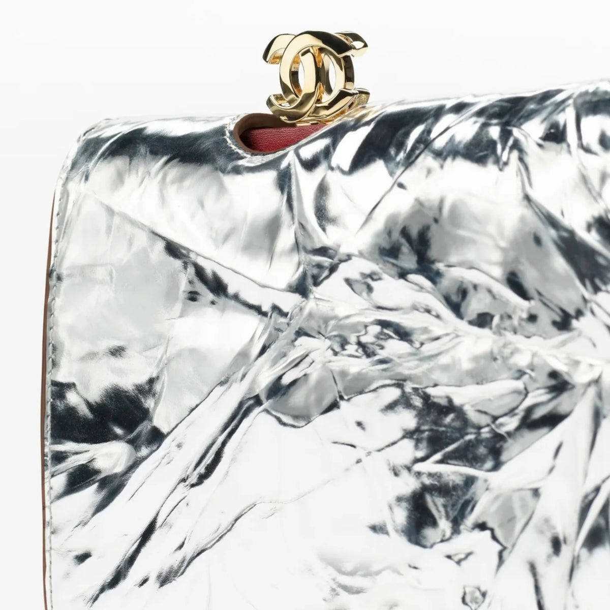 Clutch Leather &amp; Gold-Tone Metal