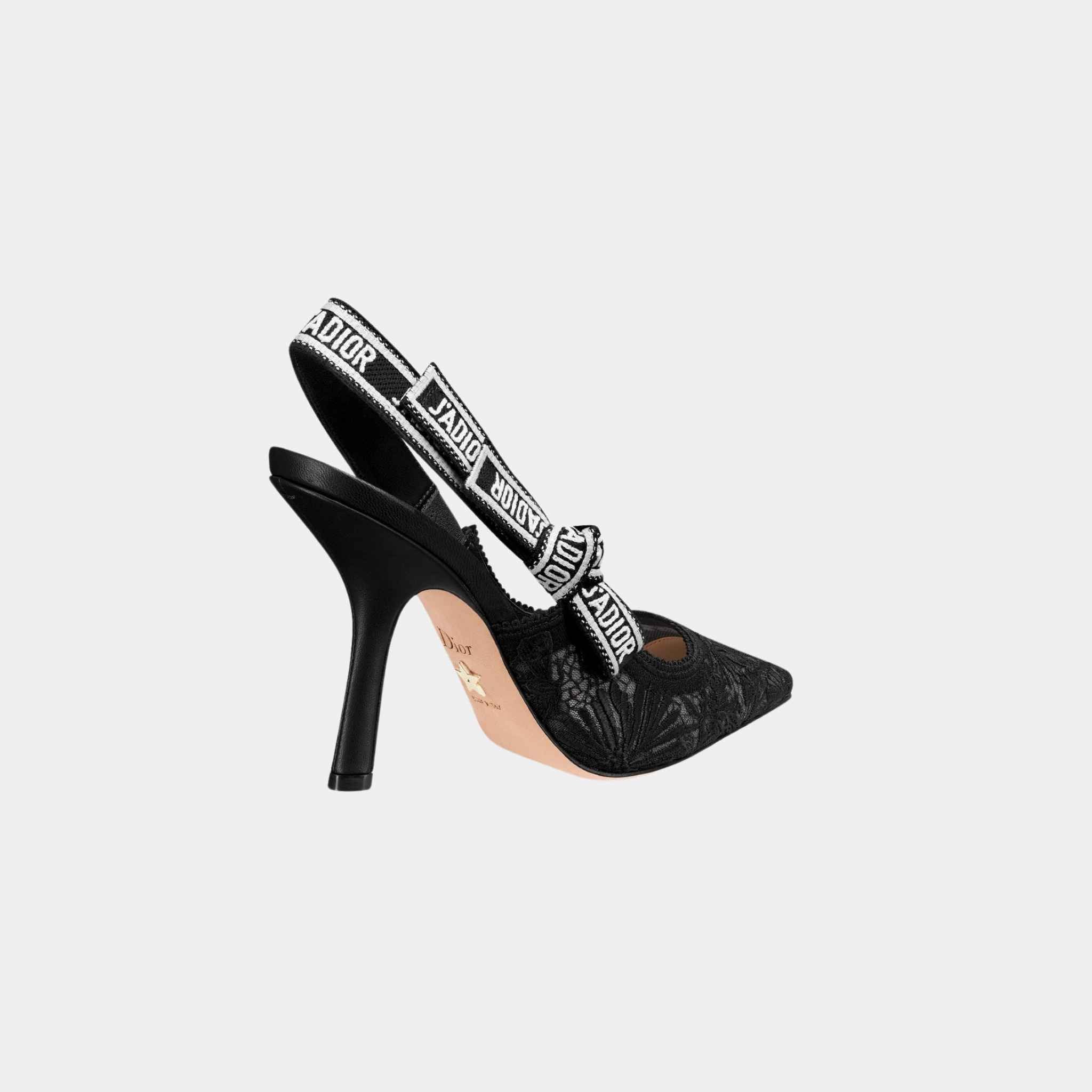 Dior JAdior Slingback Pump Transparent Mesh Black, rear side