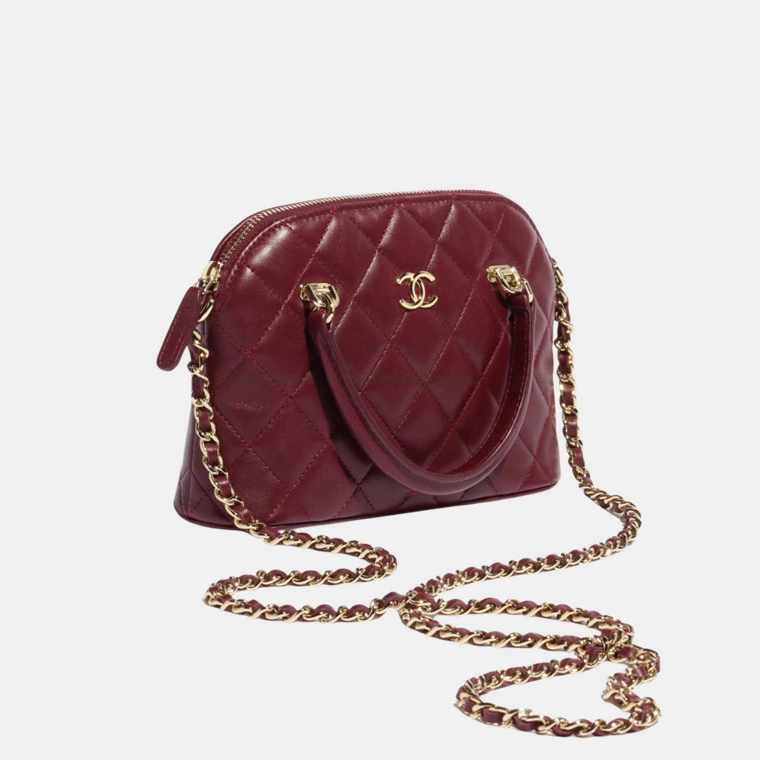 Clutch With Chain Lambskin