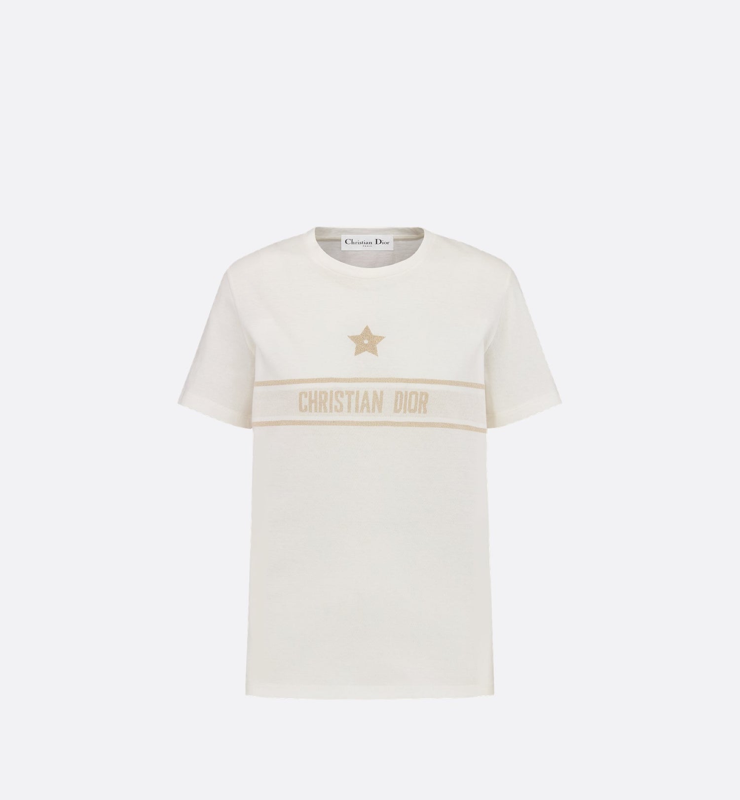 Or T Shirt White And Gold-Tone Technical Cotton Jersey