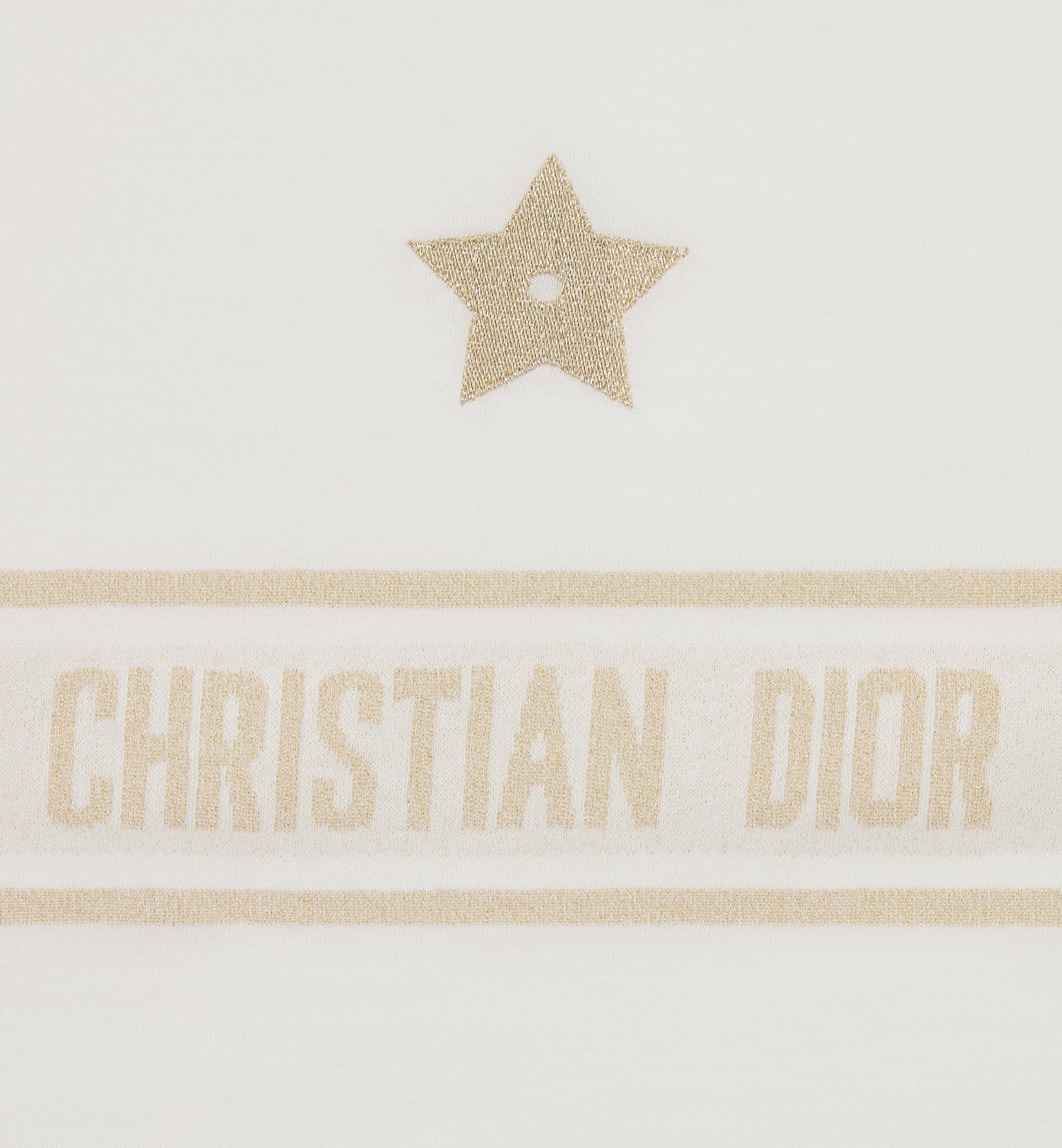 Dior Or T-Shirt White And Gold-Tone Technical Cotton Jersey