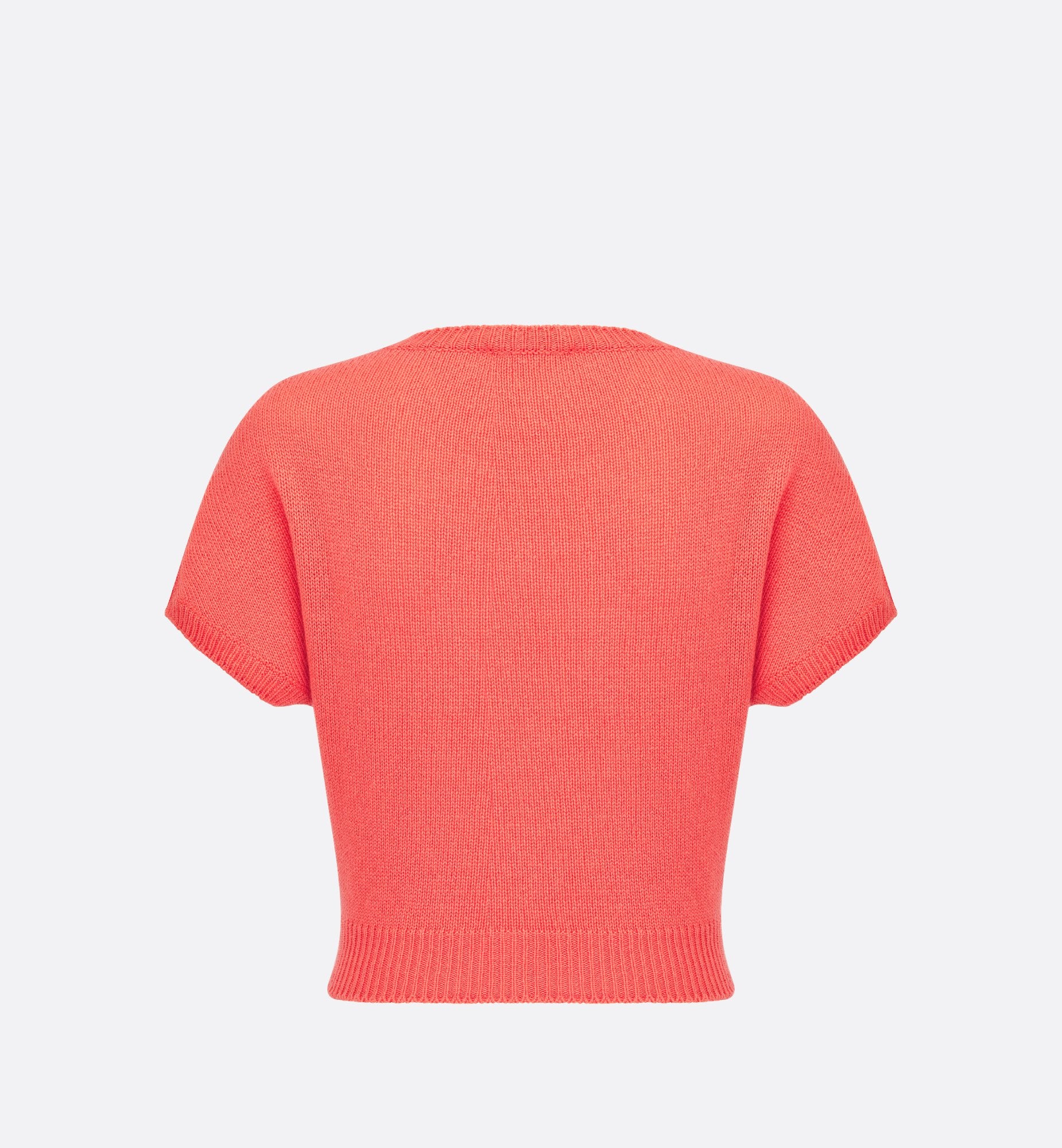 Dioriviera Short Sleeved Sweater Coral Cashmere Knit