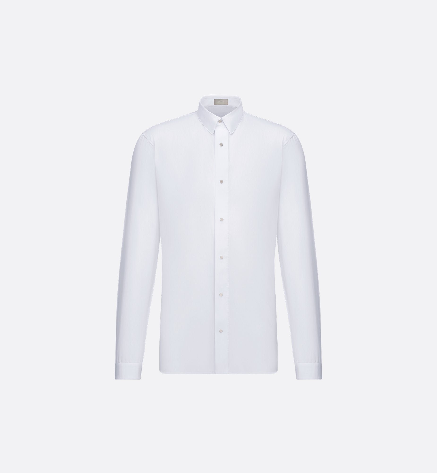 Shirt With Snaps White Cotton Poplin