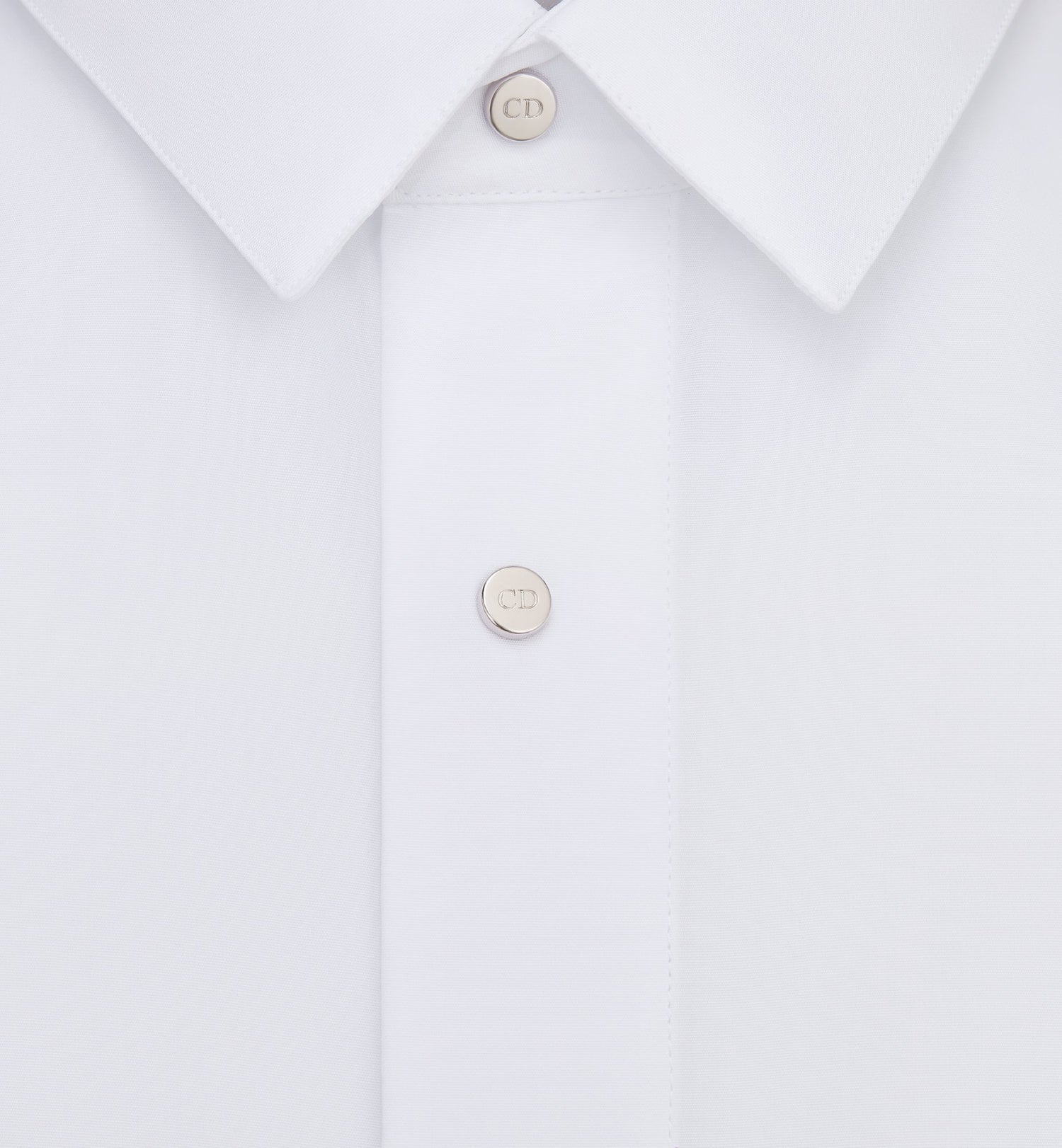 Shirt With Snaps White Cotton Poplin