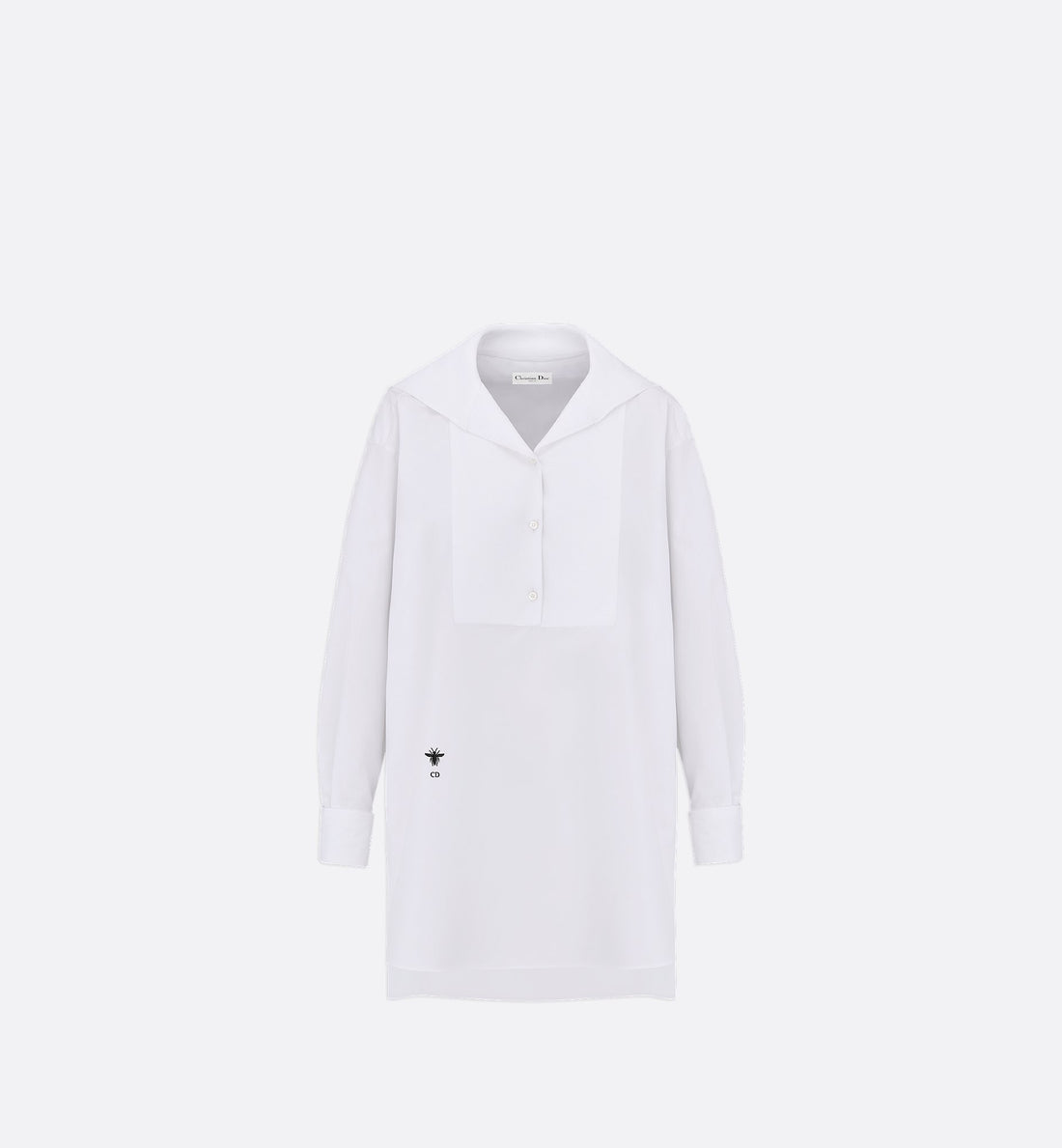 Blouse With Sailor Collar White Cotton Poplin