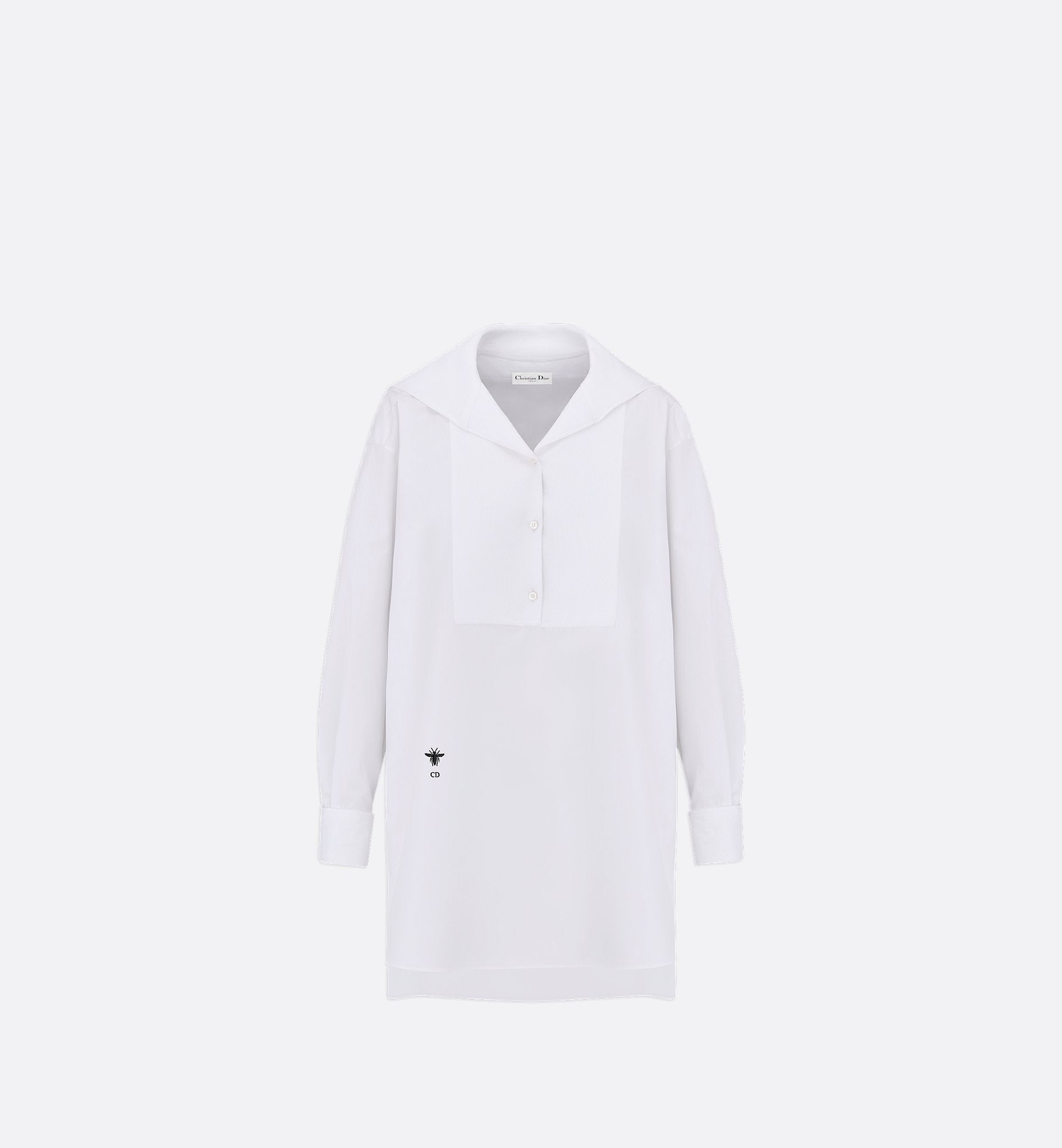 Blouse With Sailor Collar White Cotton Poplin