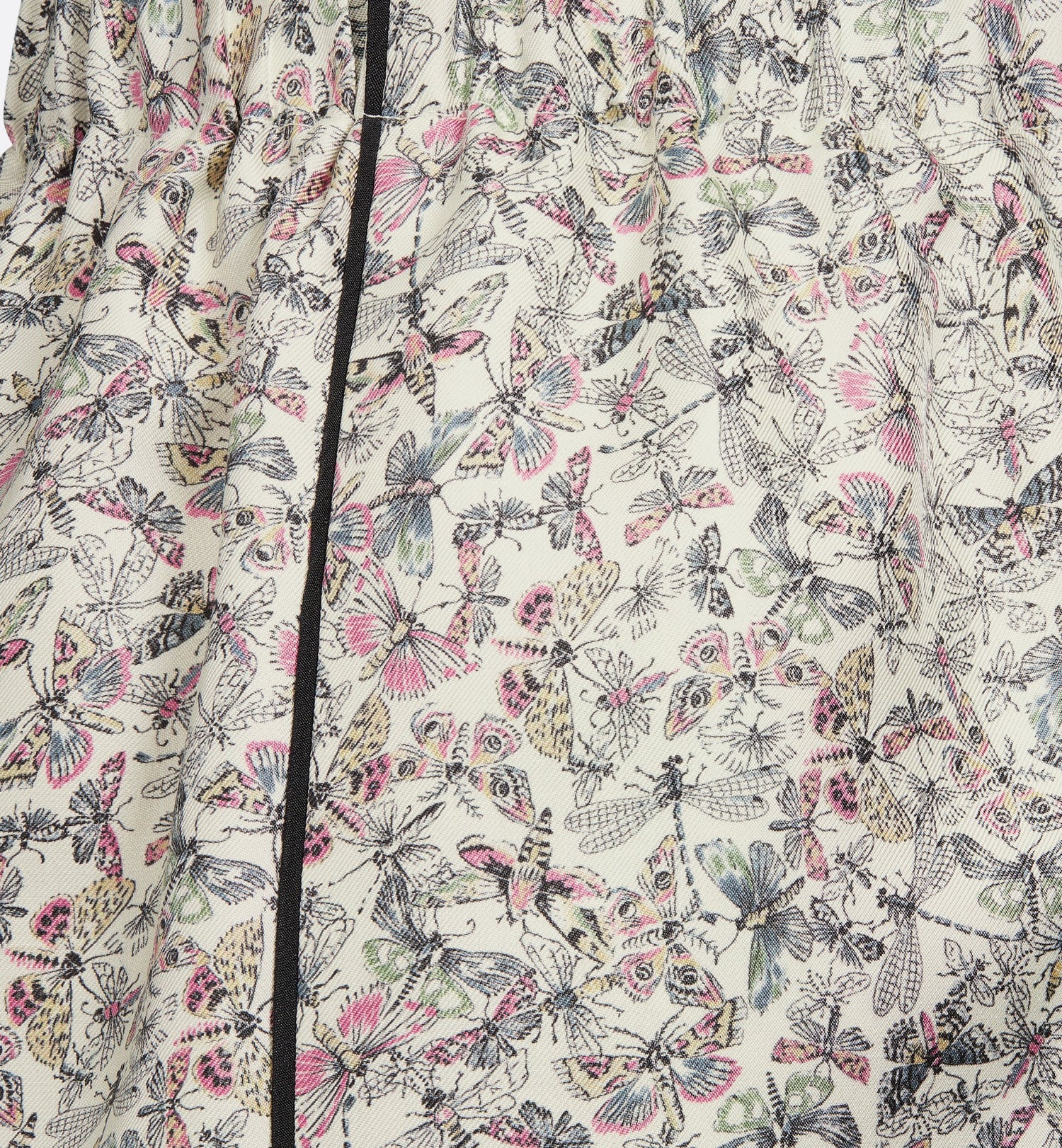 Shorts White Silk Twill With Multicolor Libellule Camouflage Motif