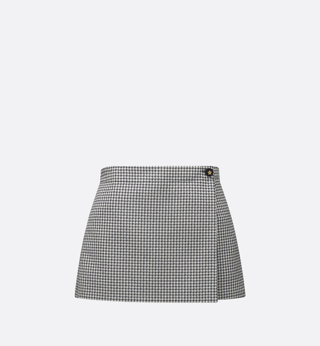 Skort Blue And White Cotton Blend Jacquard With Micro-Houndstooth Motif