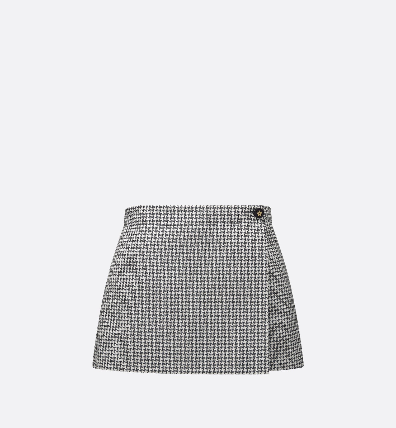 Skort Blue And White Cotton-Blend Jacquard With Micro-Houndstooth Motif