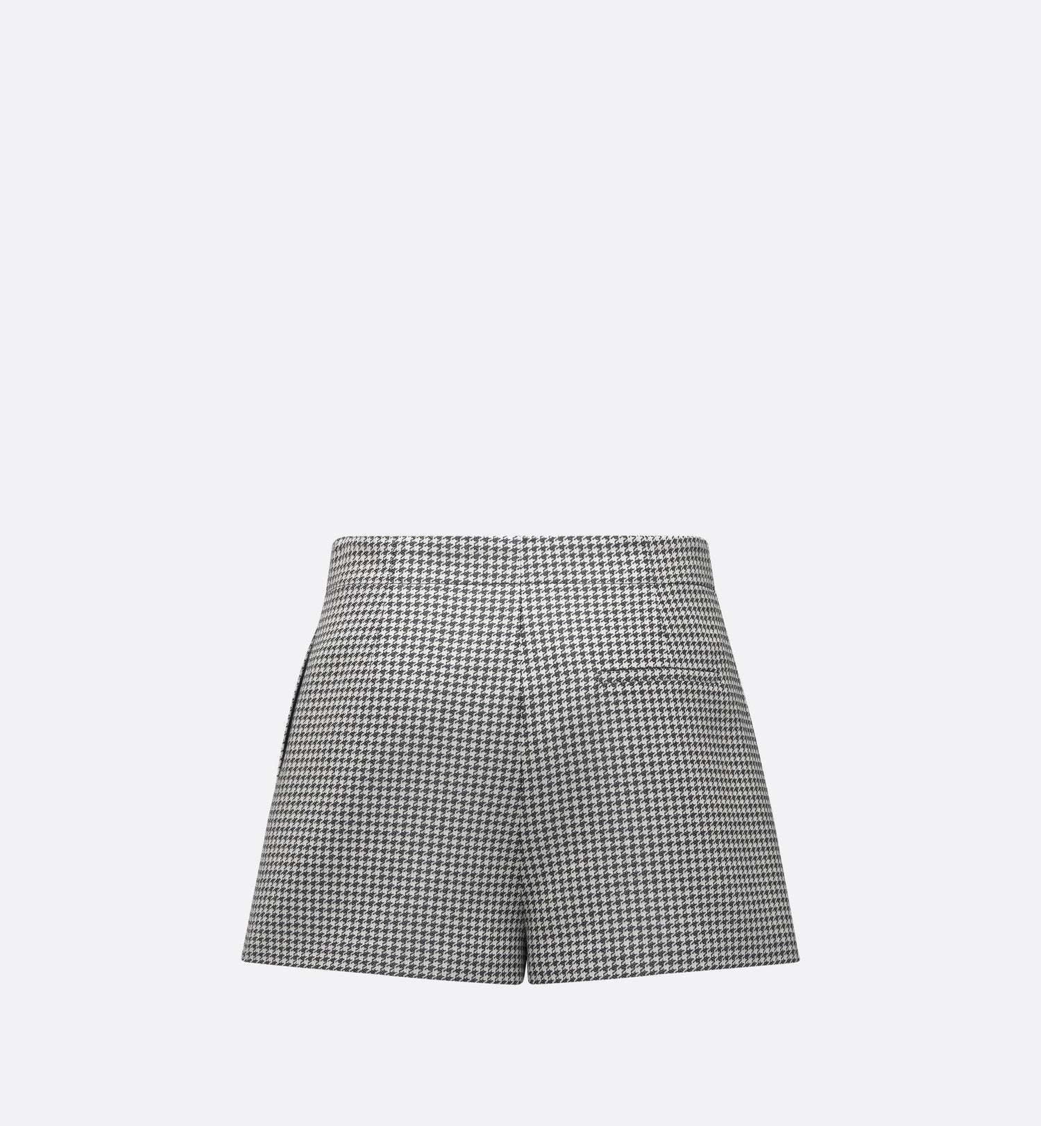 Skort Blue And White Cotton Blend Jacquard With Micro-Houndstooth Motif