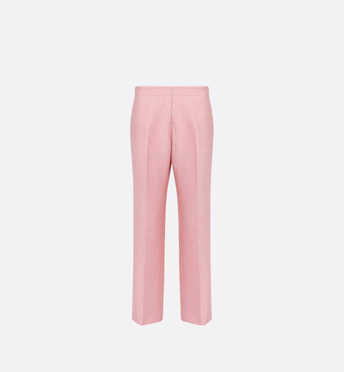 Dioriviera Regular-Fit Pants White And Candy Pink Micro-Houndstooth Technical Cotton Jacquard