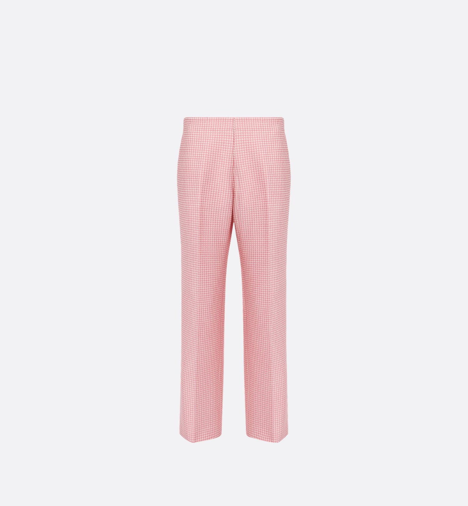 Dioriviera Regular-Fit Pants White And Candy Pink Micro-Houndstooth Technical Cotton Jacquard