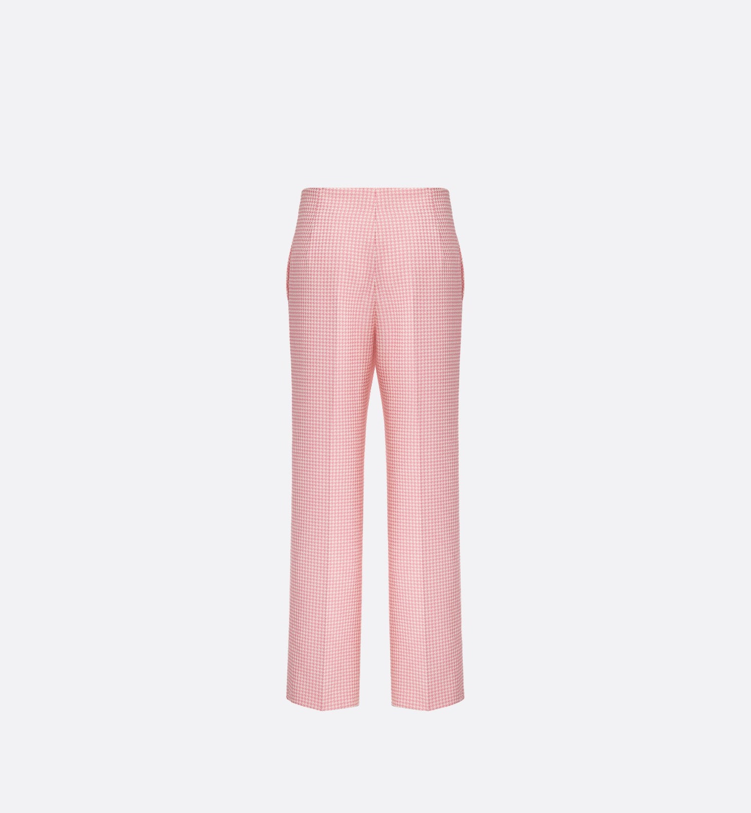 Dioriviera Regular-Fit Pants White And Candy Pink Micro-Houndstooth Technical Cotton Jacquard